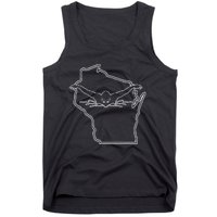 Wisconsin State Pride Swim Funny Swimming Cap Tank Top