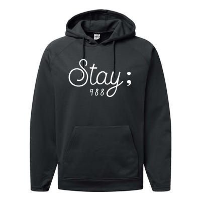 World Suicide Prevention Awareness Day Stay; 988 Performance Fleece Hoodie