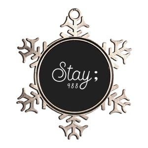 World Suicide Prevention Awareness Day Stay; 988 Metallic Star Ornament