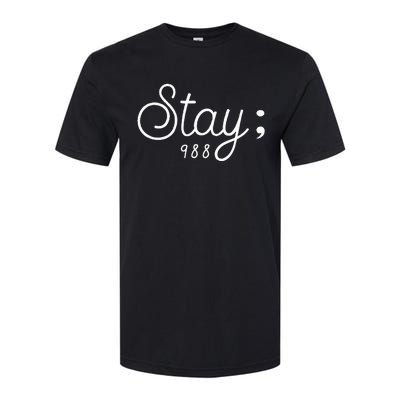 World Suicide Prevention Awareness Day Stay; 988 Softstyle CVC T-Shirt