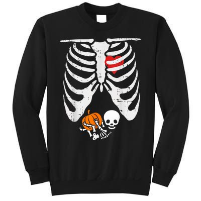 Women Skeleton Pregnancy Announcement Mom Halloween Sweatshirt