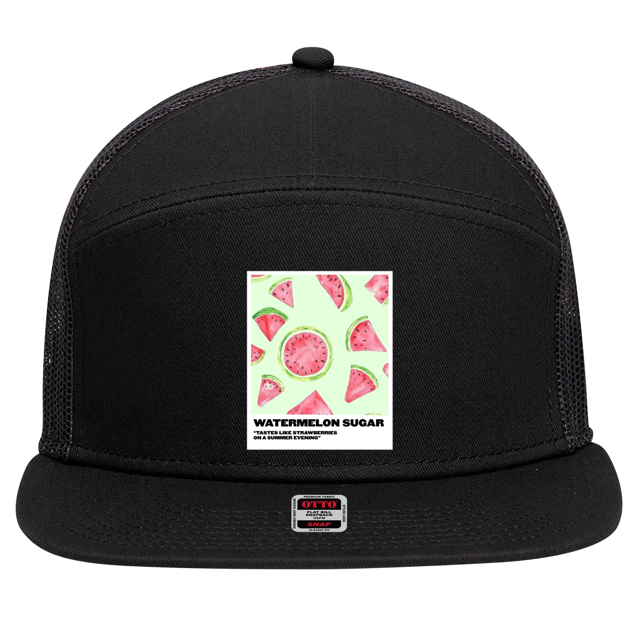 Watermelon Sugar Polaroid 7 Panel Mesh Trucker Snapback Hat