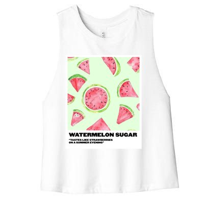 Watermelon Sugar Polaroid Women's Racerback Cropped Tank