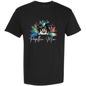 Wo Sunflower Papillion Mom Tie Dye Dog Lover Garment-Dyed Heavyweight T-Shirt