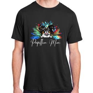 Wo Sunflower Papillion Mom Tie Dye Dog Lover Adult ChromaSoft Performance T-Shirt