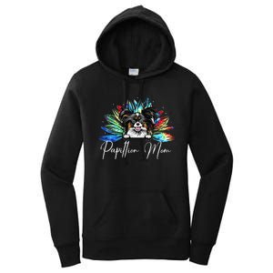 Wo Sunflower Papillion Mom Tie Dye Dog Lover Women's Pullover Hoodie