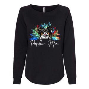 Wo Sunflower Papillion Mom Tie Dye Dog Lover Womens California Wash Sweatshirt