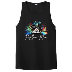 Wo Sunflower Papillion Mom Tie Dye Dog Lover PosiCharge Competitor Tank