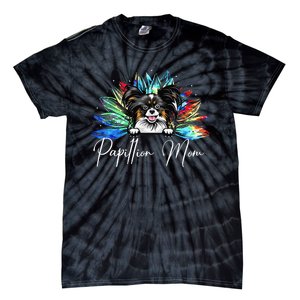 Wo Sunflower Papillion Mom Tie Dye Dog Lover Tie-Dye T-Shirt