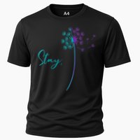 Wo Suicide Prevention Dandelion Teal and Purple Stay Semicolon Cooling Performance Crew T-Shirt