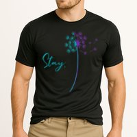 Wo Suicide Prevention Dandelion Teal and Purple Stay Semicolon Cooling Performance Crew T-Shirt