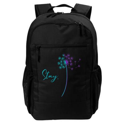 Wo Suicide Prevention Dandelion Teal and Purple Stay Semicolon Backpack