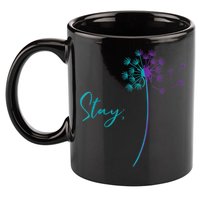 Wo Suicide Prevention Dandelion Teal and Purple Stay Semicolon 11oz C Handle Ceramic Mug