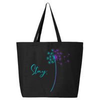 Wo Suicide Prevention Dandelion Teal and Purple Stay Semicolon 25L Jumbo Tote