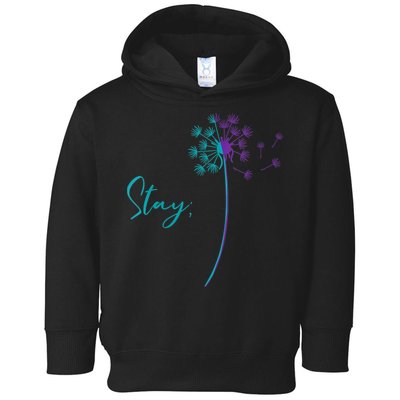 Wo Suicide Prevention Dandelion Teal and Purple Stay Semicolon Toddler Hoodie