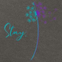 Wo Suicide Prevention Dandelion Teal and Purple Stay Semicolon Cotton Canvas Backpack
