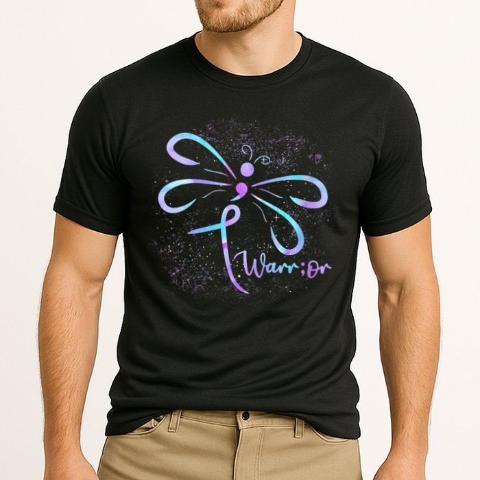 Wo Suicide Prevention Awareness Dragonfly Semicolon Cooling Performance Crew T-Shirt