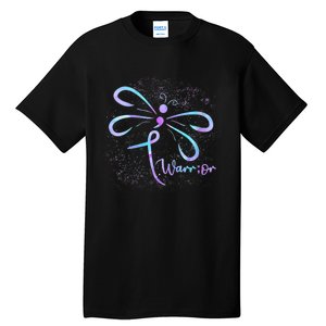 Wo Suicide Prevention Awareness Dragonfly Semicolon Tall T-Shirt