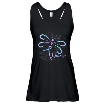 Wo Suicide Prevention Awareness Dragonfly Semicolon Ladies Essential Flowy Tank