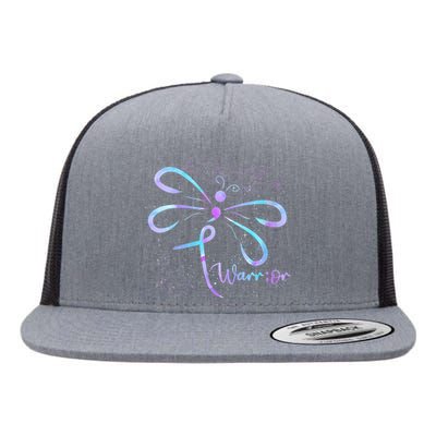 Wo Suicide Prevention Awareness Dragonfly Semicolon Flat Bill Trucker Hat