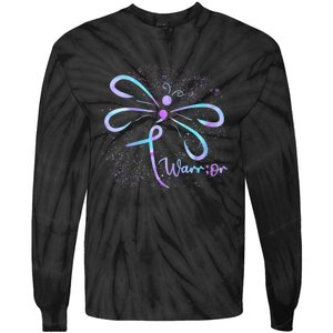 Wo Suicide Prevention Awareness Dragonfly Semicolon Tie-Dye Long Sleeve Shirt