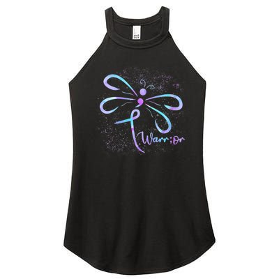 Wo Suicide Prevention Awareness Dragonfly Semicolon Women’s Perfect Tri Rocker Tank