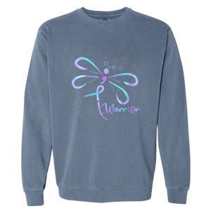 Wo Suicide Prevention Awareness Dragonfly Semicolon Garment-Dyed Sweatshirt