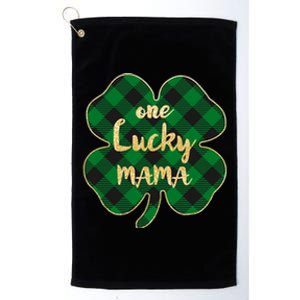 Wo St Patrick's Day Gift For Moms Cute One Lucky Mama Gift Platinum Collection Golf Towel