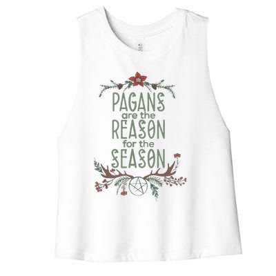 Winter Solstice Pagans Are The Reason For The Season Yule Women's Racerback Cropped Tank