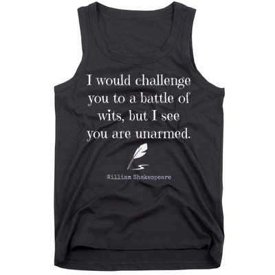 William Shakespeare Quote English Literature Tank Top