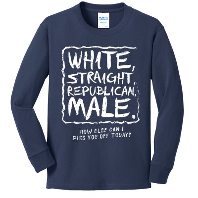 White Straight Republican Male Kids Long Sleeve Shirt