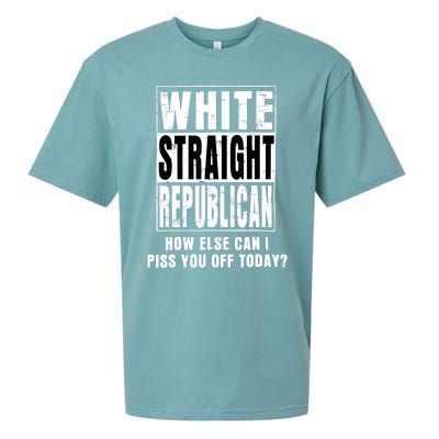 White Straight Republican How Else Can I Piss You Off Today Sueded Cloud Jersey T-Shirt