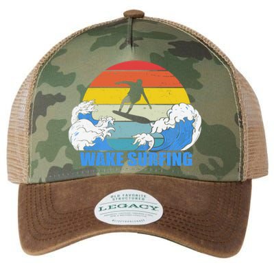 Wake Surfing Retro Sunset Legacy Tie Dye Trucker Hat