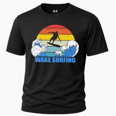 Wake Surfing Retro Sunset Performance Shirt