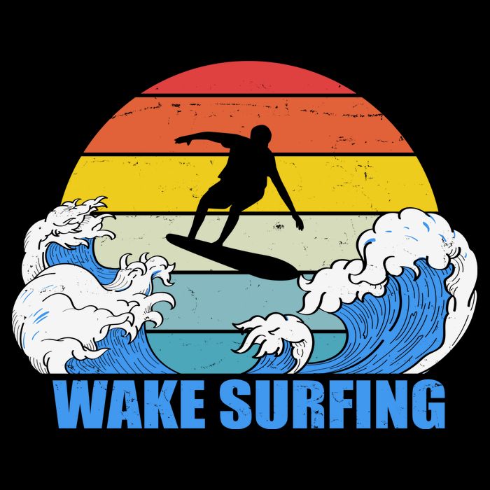 Wake Surfing Retro Sunset Sustainable Bucket Hat