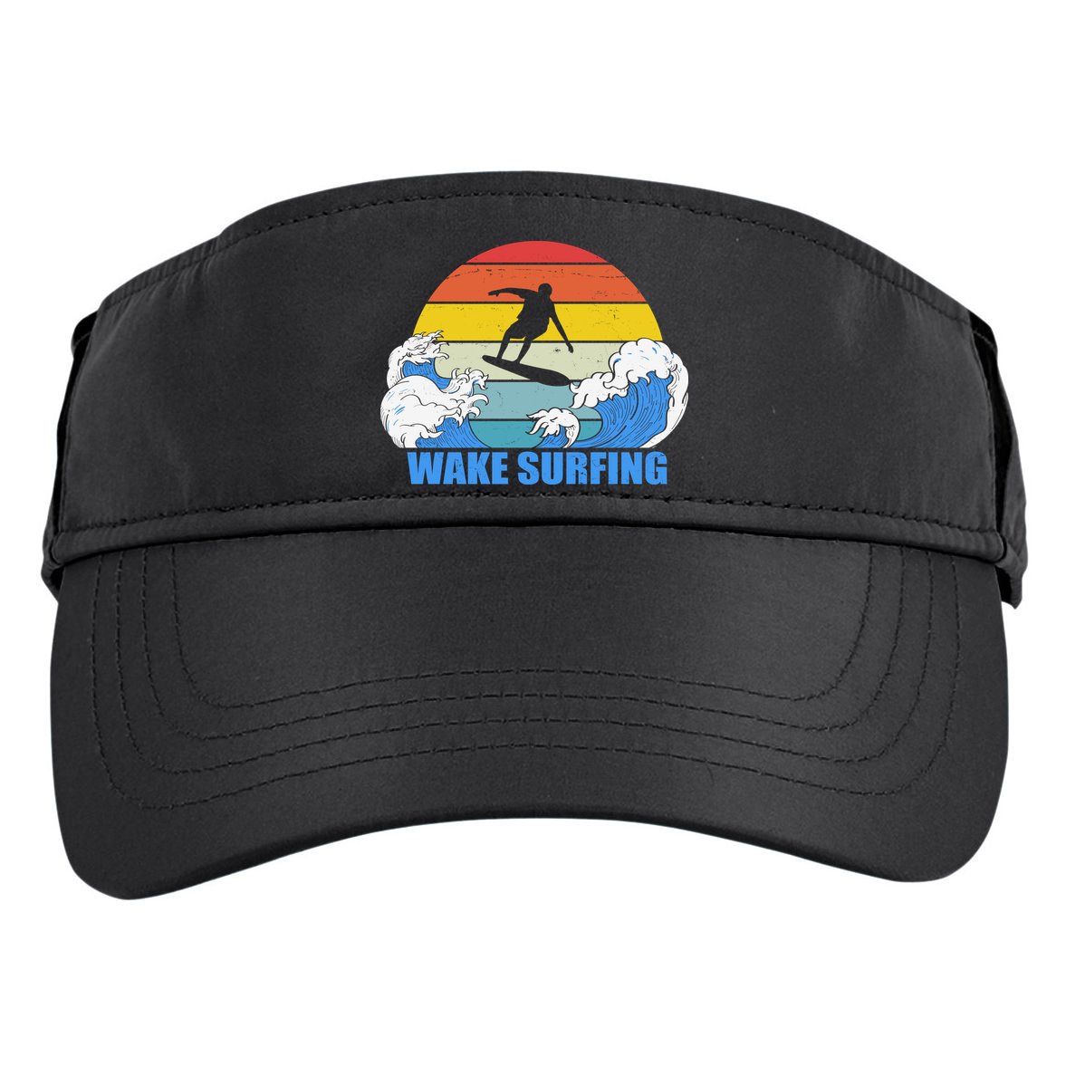 Wake Surfing Retro Sunset Adult Drive Performance Visor