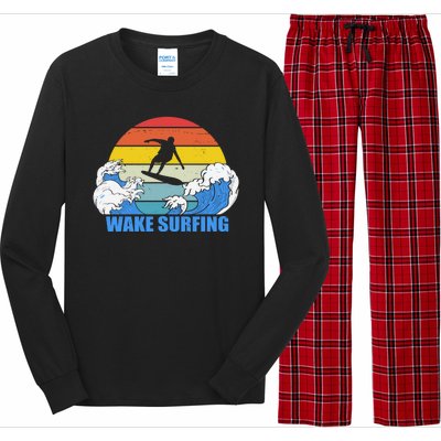 Wake Surfing Retro Sunset Long Sleeve Pajama Set