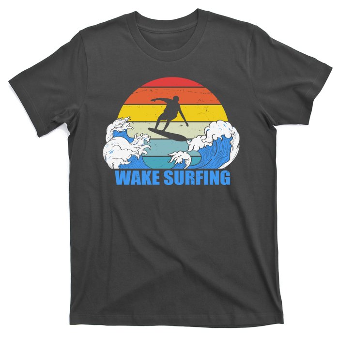 Wake Surfing Retro Sunset T-Shirt