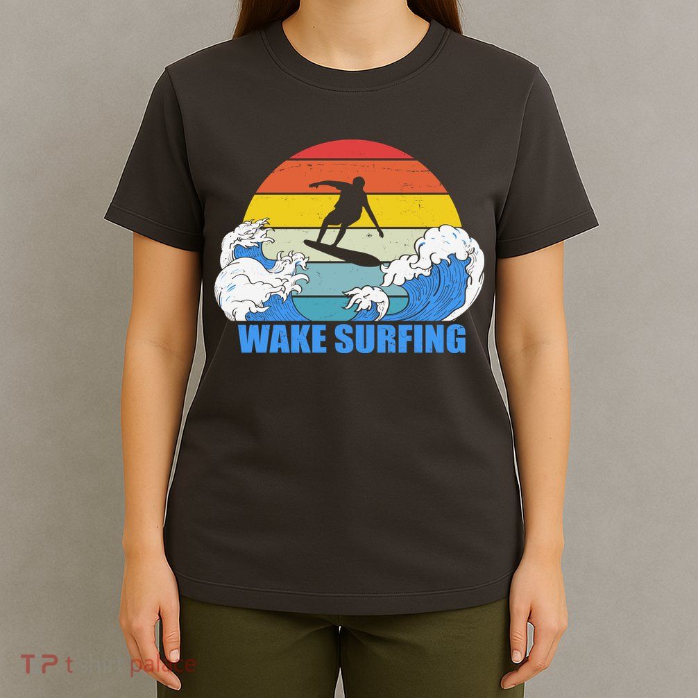 Wake Surfing Retro Sunset T-Shirt
