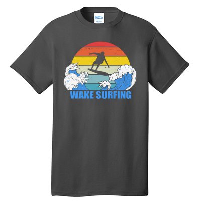 Wake Surfing Retro Sunset Tall T-Shirt