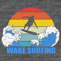 Wake Surfing Retro Sunset Flatbill Hat