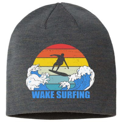 Wake Surfing Retro Sunset Sustainable Beanie