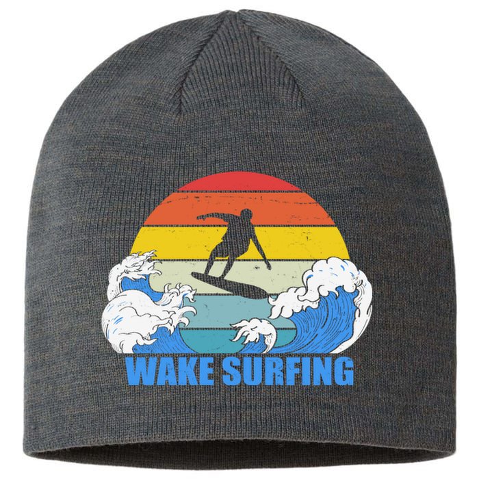 Wake Surfing Retro Sunset Sustainable Beanie