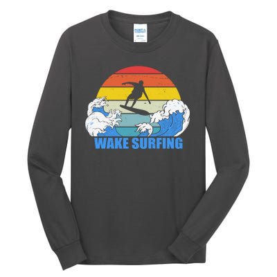 Wake Surfing Retro Sunset Tall Long Sleeve T-Shirt