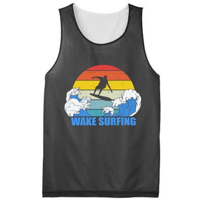 Wake Surfing Retro Sunset Mesh Reversible Basketball Jersey Tank