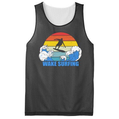 Wake Surfing Retro Sunset Mesh Reversible Basketball Jersey Tank