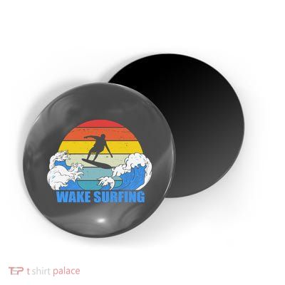 Wake Surfing Retro Sunset Magnet
