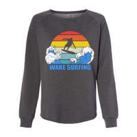 Wake Surfing Retro Sunset Womens California Wash Sweatshirt