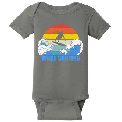 Wake Surfing Retro Sunset Baby Bodysuit