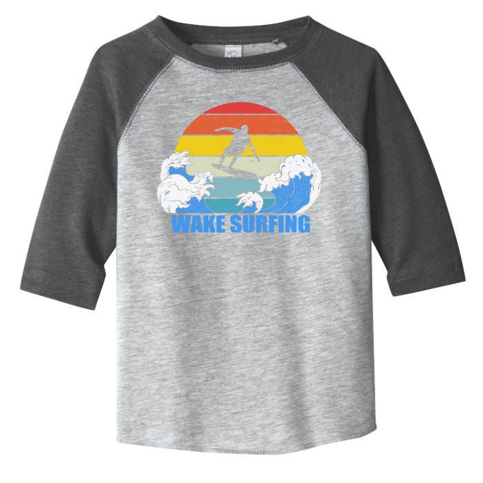 Wake Surfing Retro Sunset Toddler Fine Jersey T-Shirt